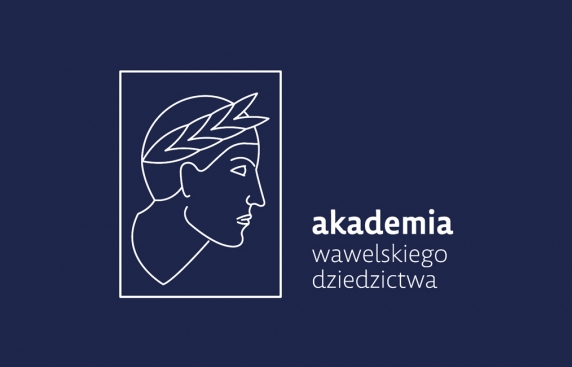 logo akademi - stylizowany rysunek głowy w wieńcu laurowym